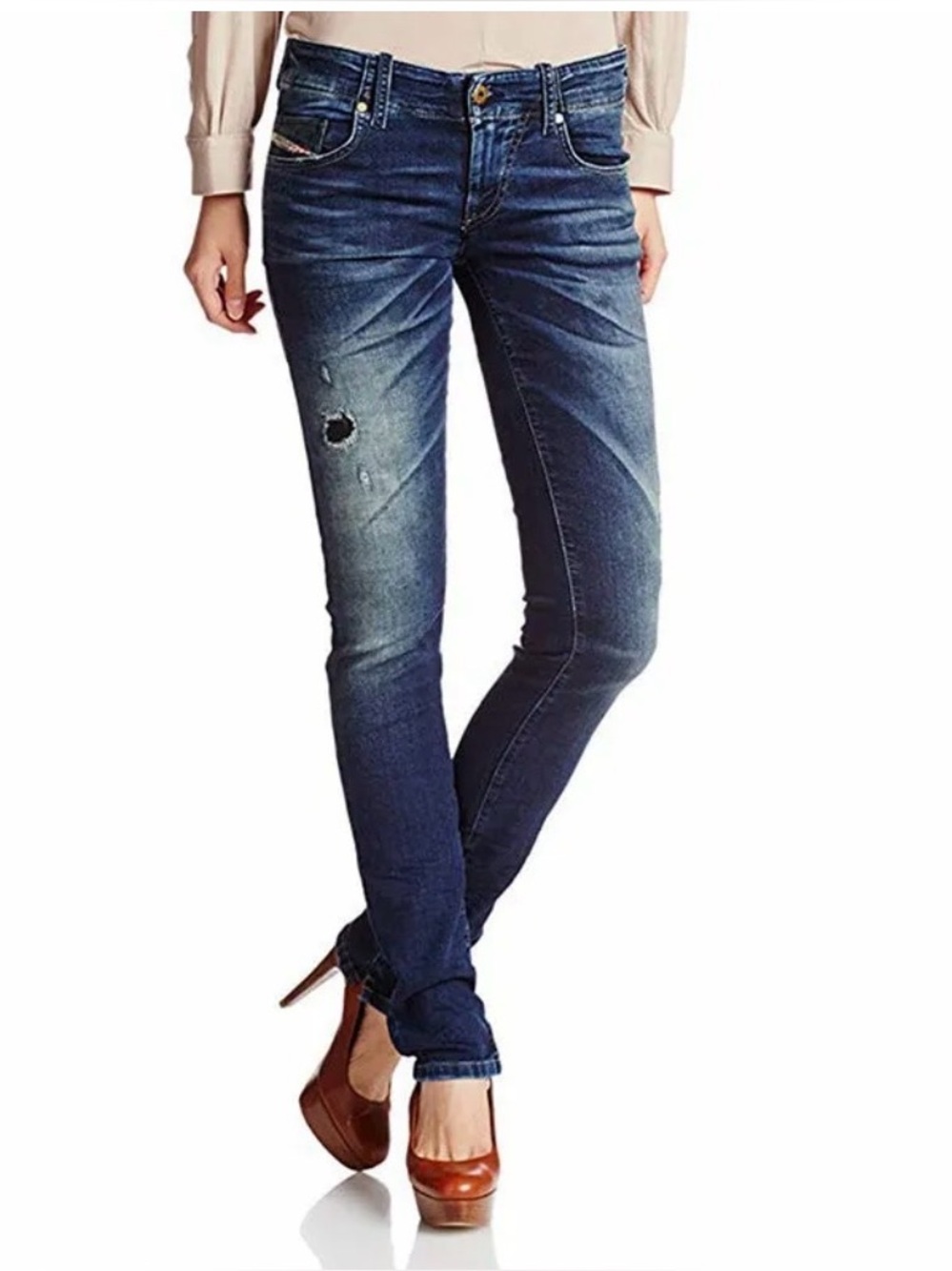 Diesel Grupee Super Slim Jogg Jean in Blue  “Distressed” style 27 x 32 Ex cond